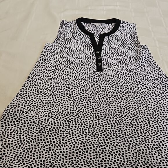 Greg & Gray Loose Fitting Sleeveless Top Black/White Small - Picture 16 of 16